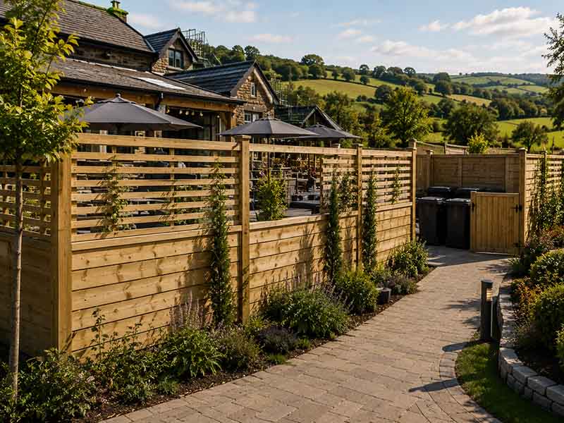 commercial timber fencing and privacy screening Lake District