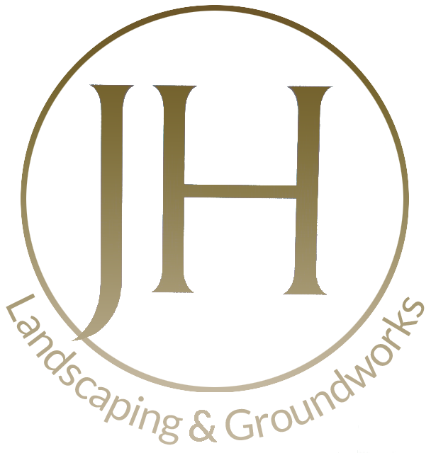 JH Landscaping & Groundworks Kendal and Lake District Logo Golden and Large Framed