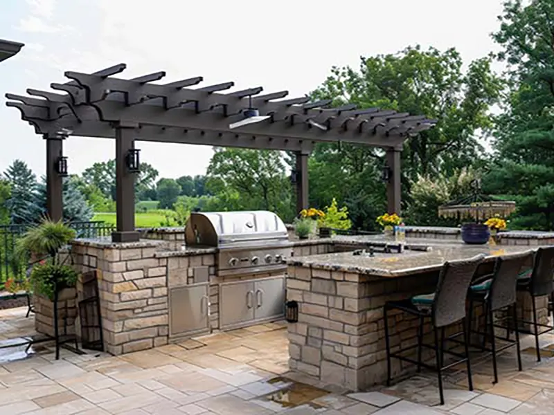 landscaped garden with patio project completed by JH Landscaping in Kendal and the Lake District