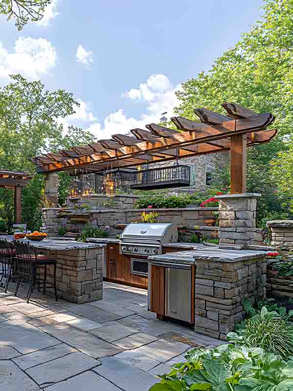 JH Landscaping & Groundworks Kendal and Lake District custom built outdoor kitchen