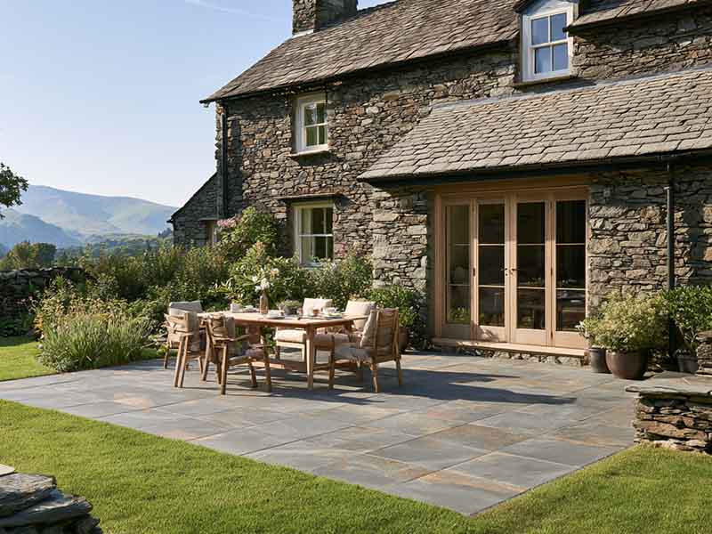 garden porcelain patio installation in Kendal and the South Lakes