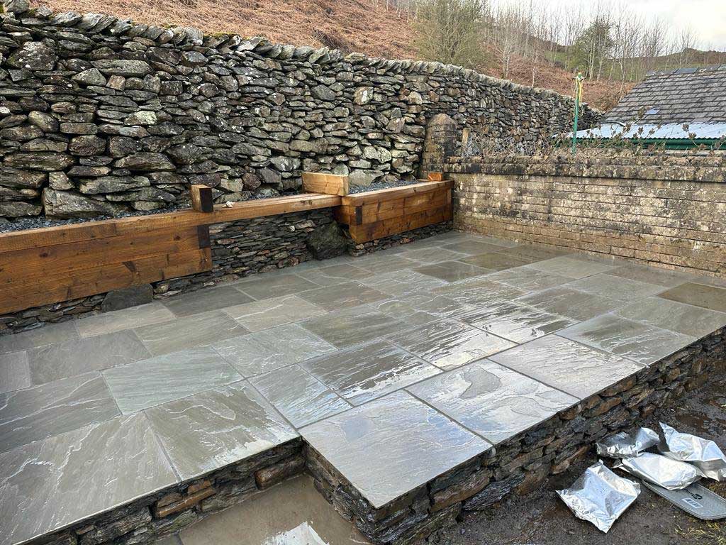 JH Landscaping Kendal Raised Patio top